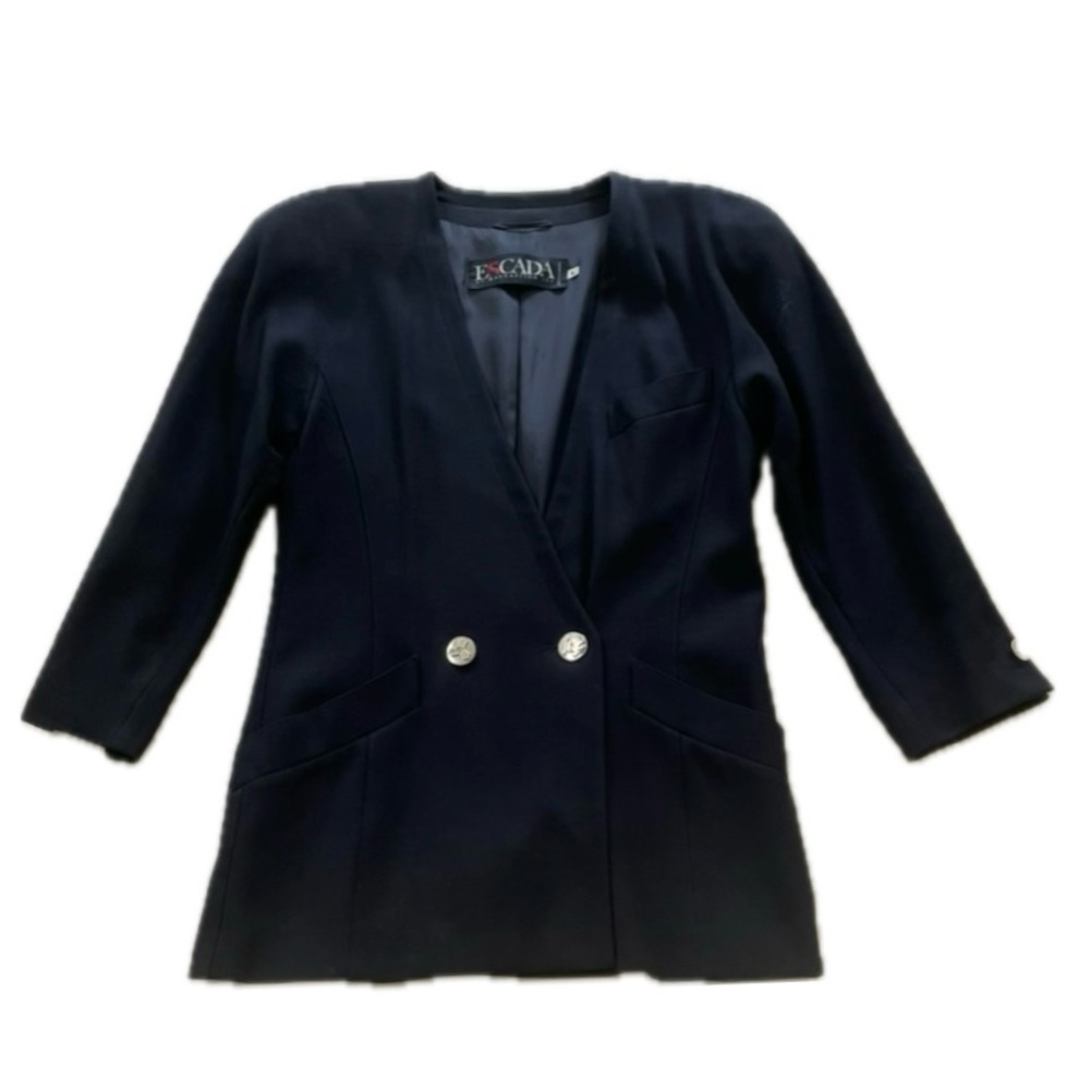 Escada Women’s Navy Blue Blazer Tailored Suit Jacket size 6